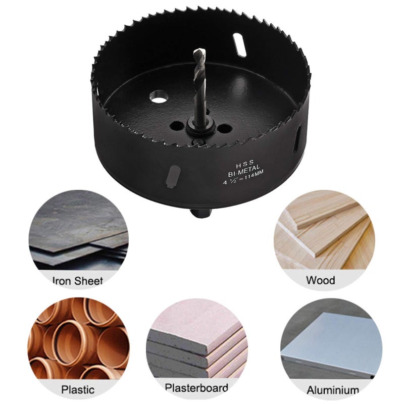 CPROSP 4.5"/114mm Hole Saw with Heavy Duty Arbor,HSS Bi-Metal Holesaw Drill Bits for Wood,Plastic, Drywall, Thin Metal - Image 5